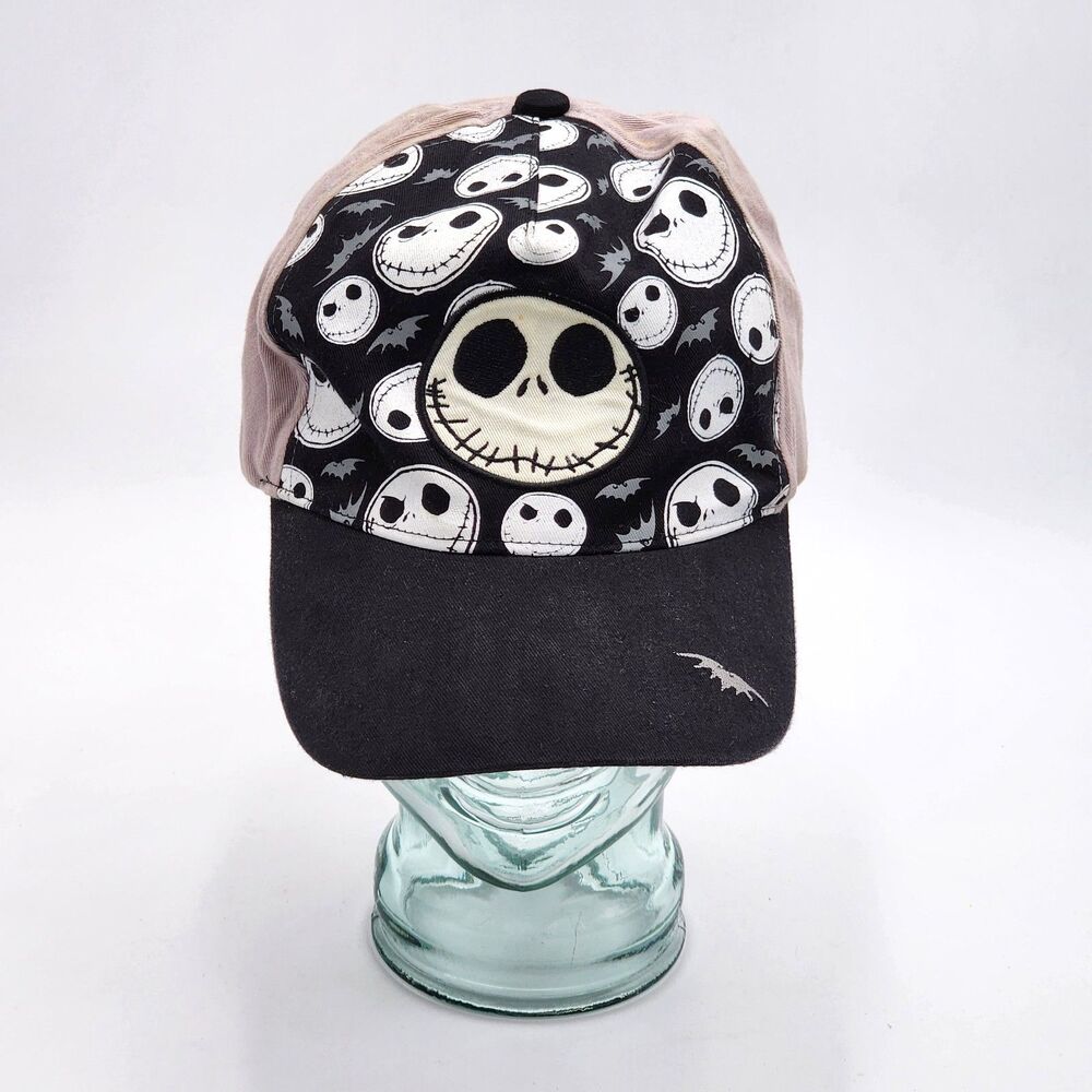 Disney Parks WDW Vintage Jack Skellington NBC Fitted Hat Black Gray ONE SIZE